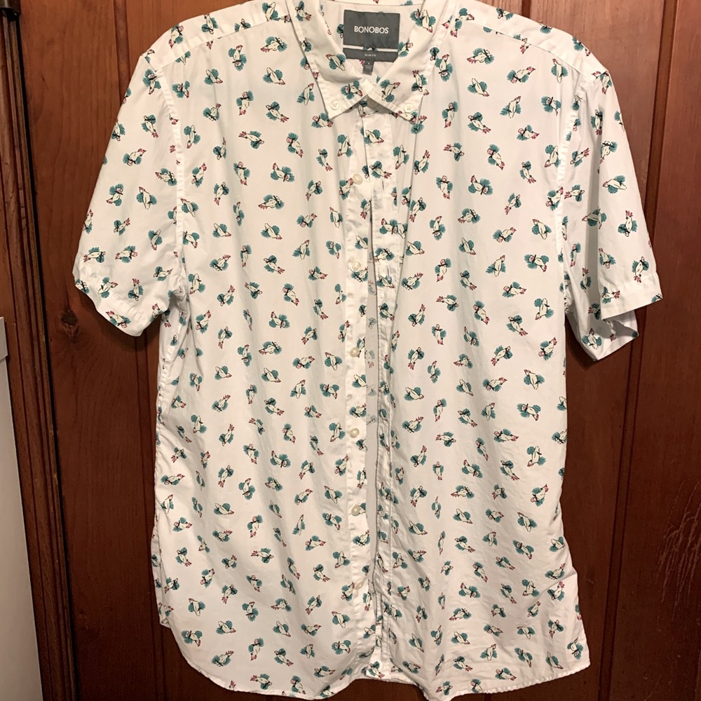 Bonobos short sleeve Slim Large Cockatoo shirt